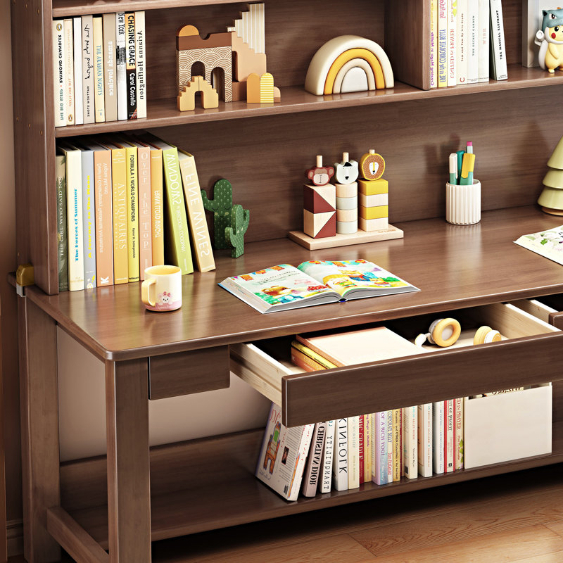 Kids Desk Writing Desk Computer Desk with Chair, Brown