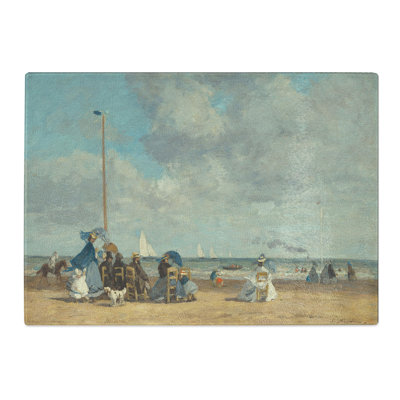 Beach at Trouville Vol.1 by Eugene Boudin Chopping Board