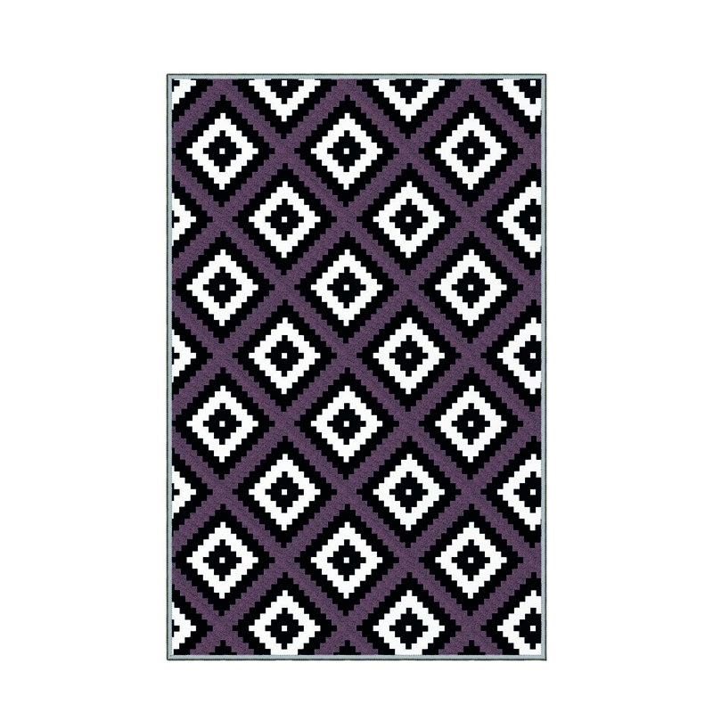 Stylish Woven Carpet, 5.2 x 7.5 Feet | 100% Polyester, 0.3 in Pile Height, Antibacterial, Non-Slip PVC Dot Underside | Machine Washable, 3D Digital Print | Perfect for Living Room, Bedroom & Home Décor