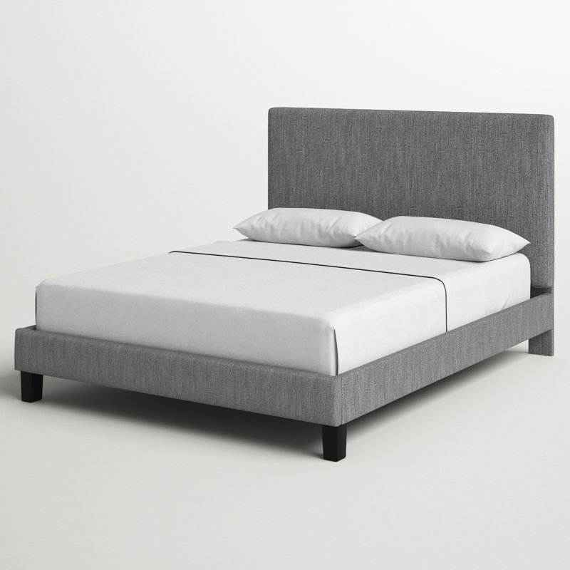 Grand lit standard tapissier Magaw, Gris