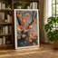 Orange Blooms in Black Japandi - Wrapped Canvas-1550006705-1550006349