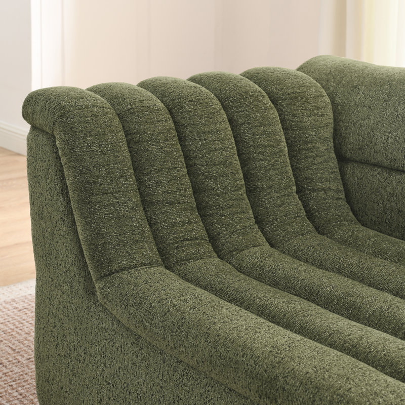 Canapé modulaire modulaire, canapé rembourré en chenille, aucun oreiller inclus, 1, Vert