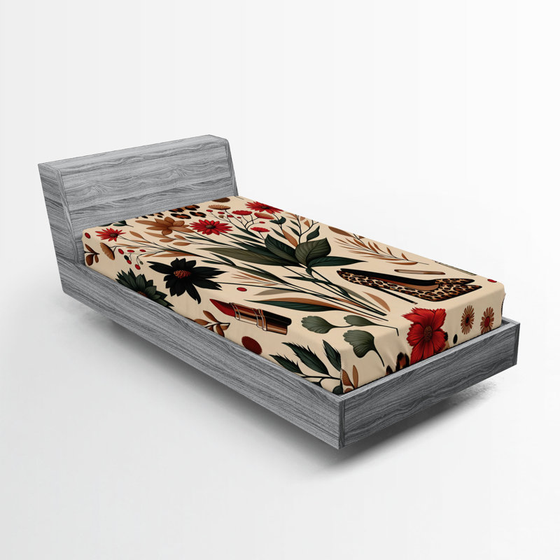 Microfiber Floral Fitted Sheet, Twin
