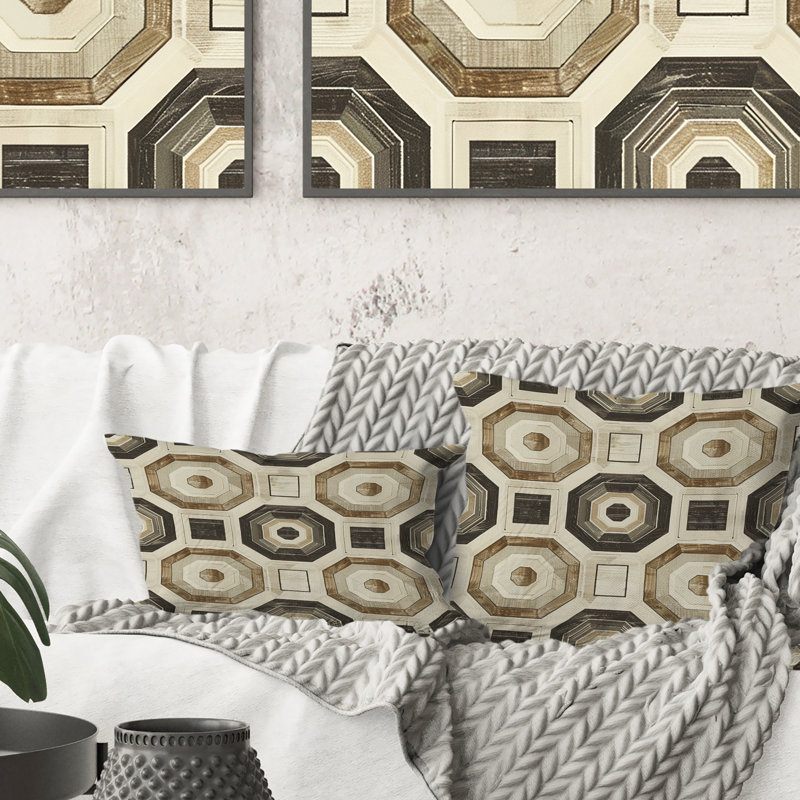 Coussin Beige clair Midcentury I - Midcentury, H 16 po x l 16 po