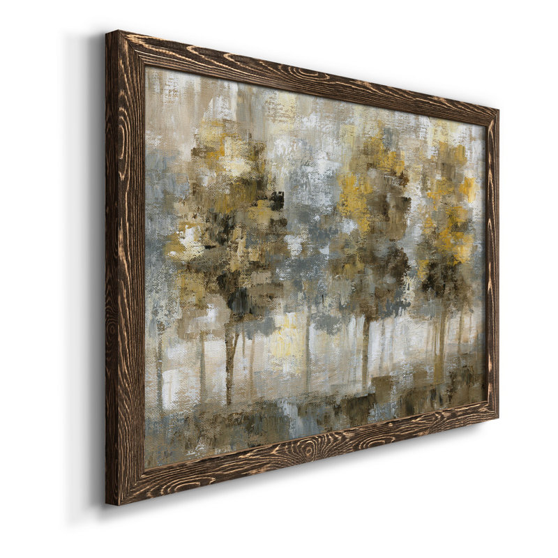 Linen Trees - Peinture sur toile encadrée, Toile encadrée noyer, H 20 po x l 17 po x P 1,5 po