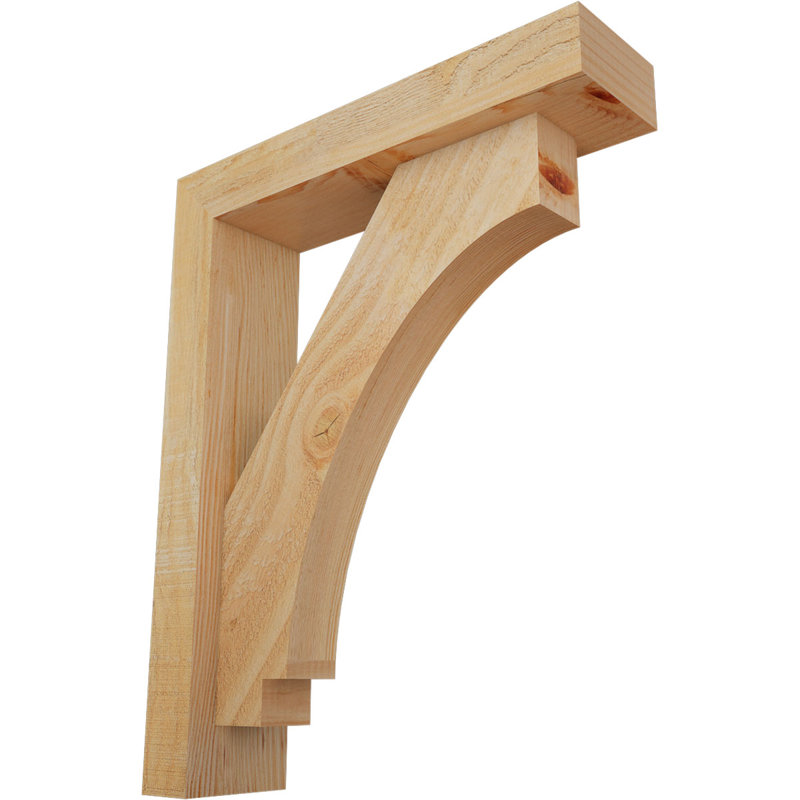 Imperial Block Bracket w/ Offset Brace, 20 x 16, 4"W Douglas Fir (Rough Sawn)