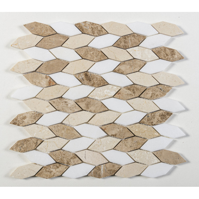Channing x 2,5 po Carreau de mosaïque allongé aspect pierre aspect marbre poli naturel pour mur et plancher