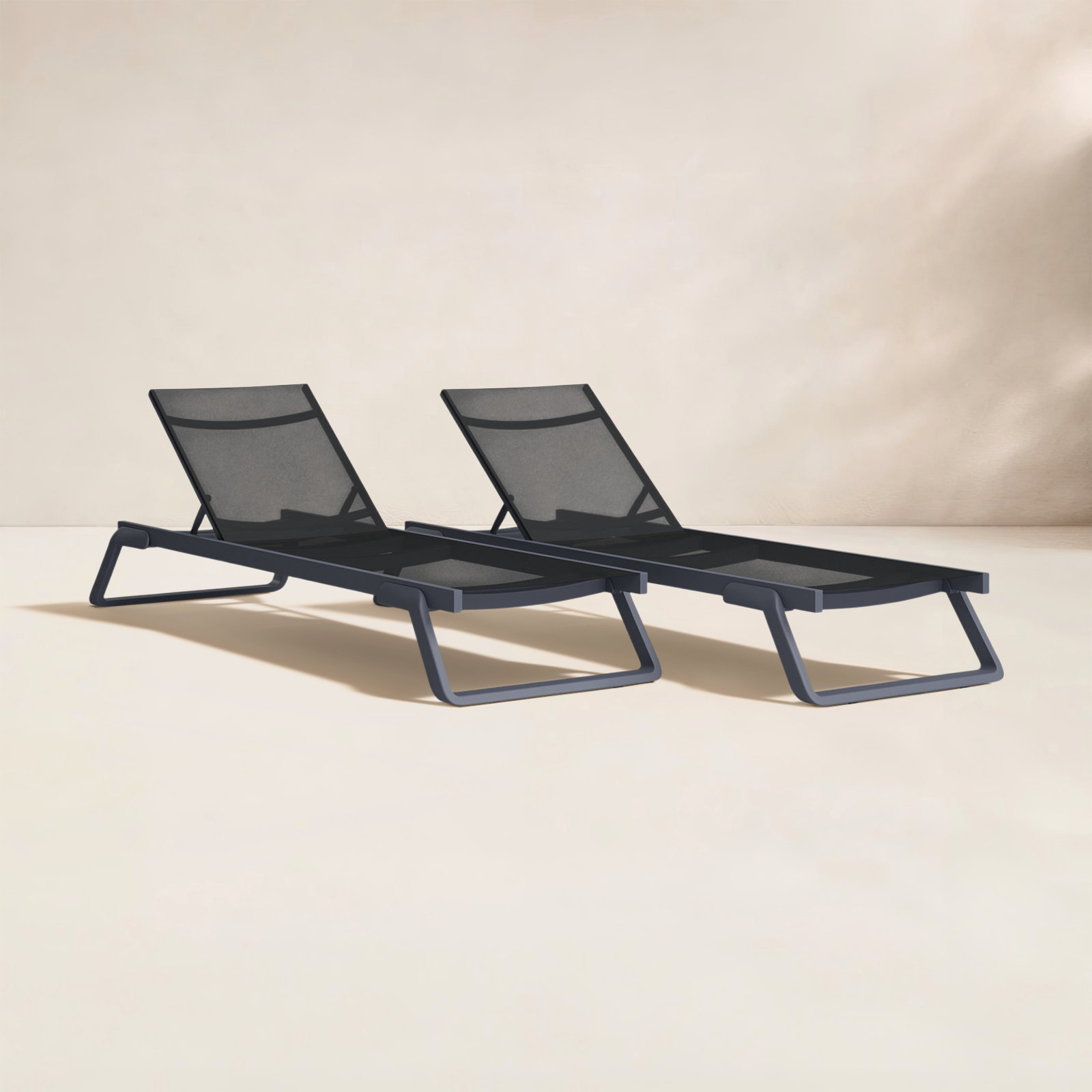 Holli 28.34'' Outdoor Chaise Lounge, Dark Gray/Black