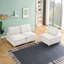 Le canapé en flanelle à trois rangées de 88 pouces simple, moderne et ultra-confortable de couleur blanche cassée convient aux salons, aux chambres et aux balcons.
