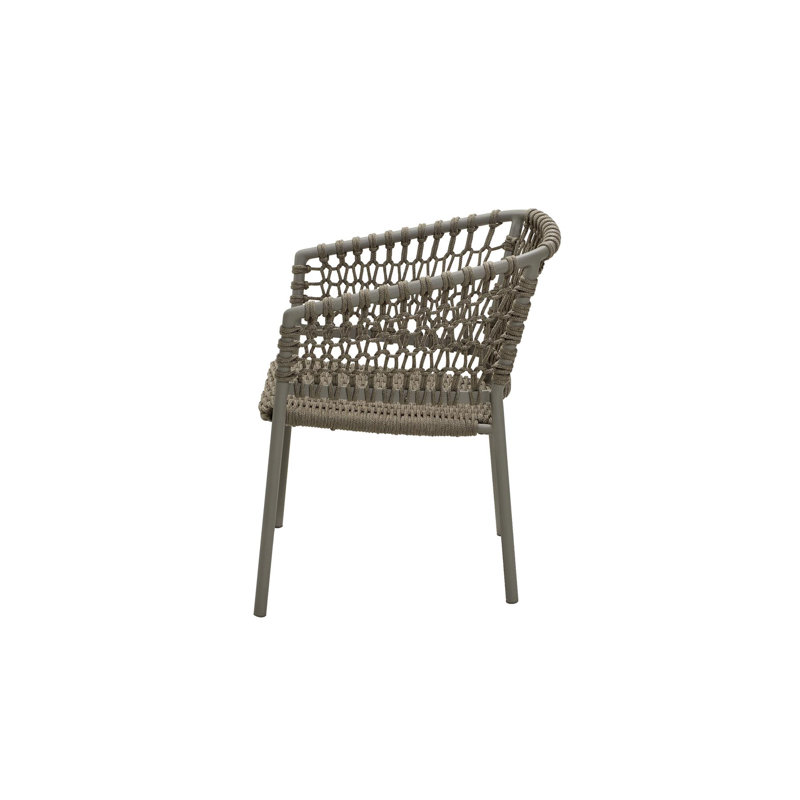 Ocean Wicker Patio Dining Armchair with Cushion, Taupe, Taupe
