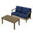 Polett Teak Outdoor Two-person Patio Set With Cushions And Side Table-459058471-459058469