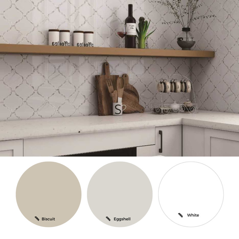 Tahitian Pearl 14" x 14.5" Glass Satin Mosaic Wall Tile, White