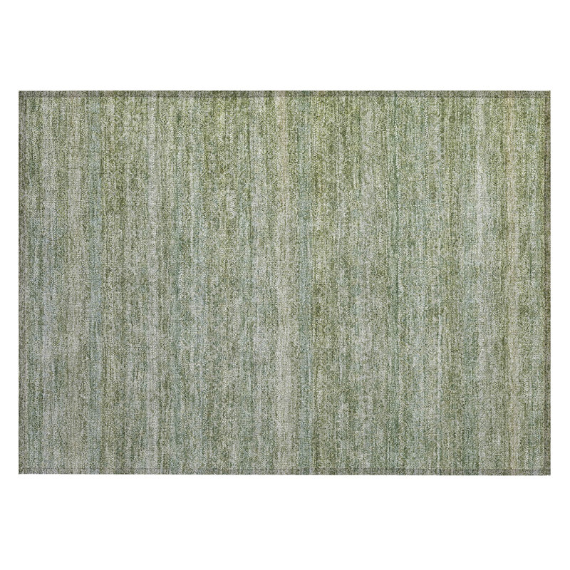 Machine Washable Indoor/Outdoor Xhevrie Sage Rug, Rectangle 1'8" x 2'6"