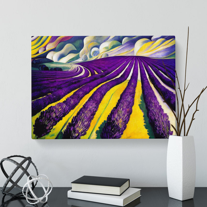 XXX-H1022-WF-8641X Superb Lavender Flower Field - Wrapped Canvas Print
