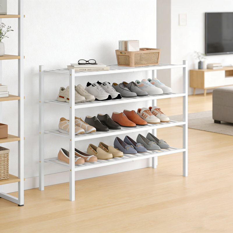 Range-chaussures en bambou, 26" H x 33.85" W x 11" D