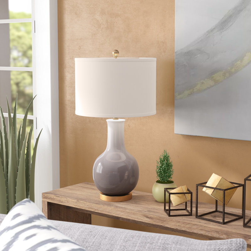 Chae Ceramic Table Lamp, Gray