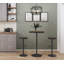 Adjustable Bar and Dinette Table 27"L x 27"W x 43"H Bamboo and Metal 1-Pack Dining Table Brown and Antique Adjustable Bar or Dining Height Seats Two-1745497731