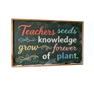 Text & Numbers Teachers Seeds Knowledge Grow Forever Of Plant
