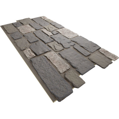 EverStone Cobblestone Faux Stone Panel, 48"W x 23 3/4"H x 1 1/8"D