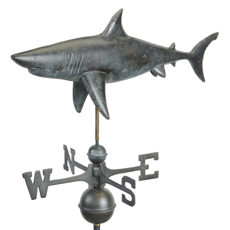Girouette shark, Cuivre et patine grise