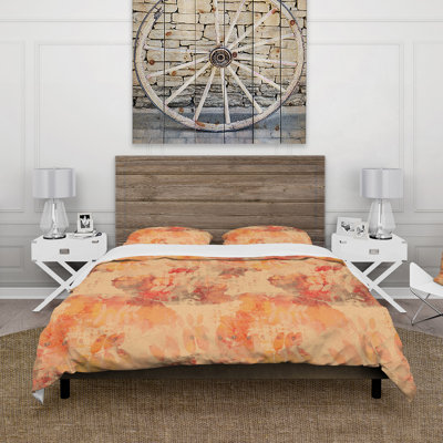 Raavi Orange Microfiber Duvet Cover Set