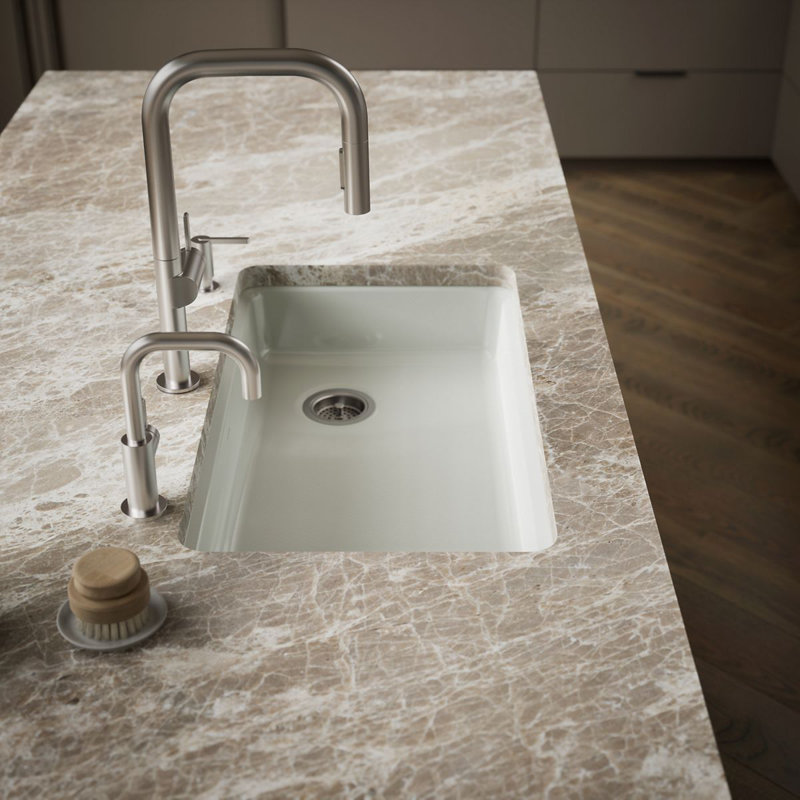 Riverby 33" L x 22" W Undermount Single Bowl Kitchen Sink, Sea Salt