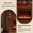 47.24"H Brown Retro Solid Wood Simulated Flame Heating Electric Fireplace-1307914948