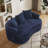 Curved Modern Boneless Loveseat,Chenille Sofa Couch-1677008941