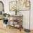 Metal Rolling 3 Mirrored Shelves Bar Cart with Handles