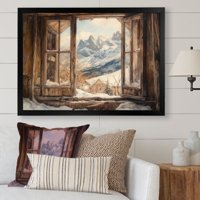 Robet " Cottage Window View Of Snowy Mountains "