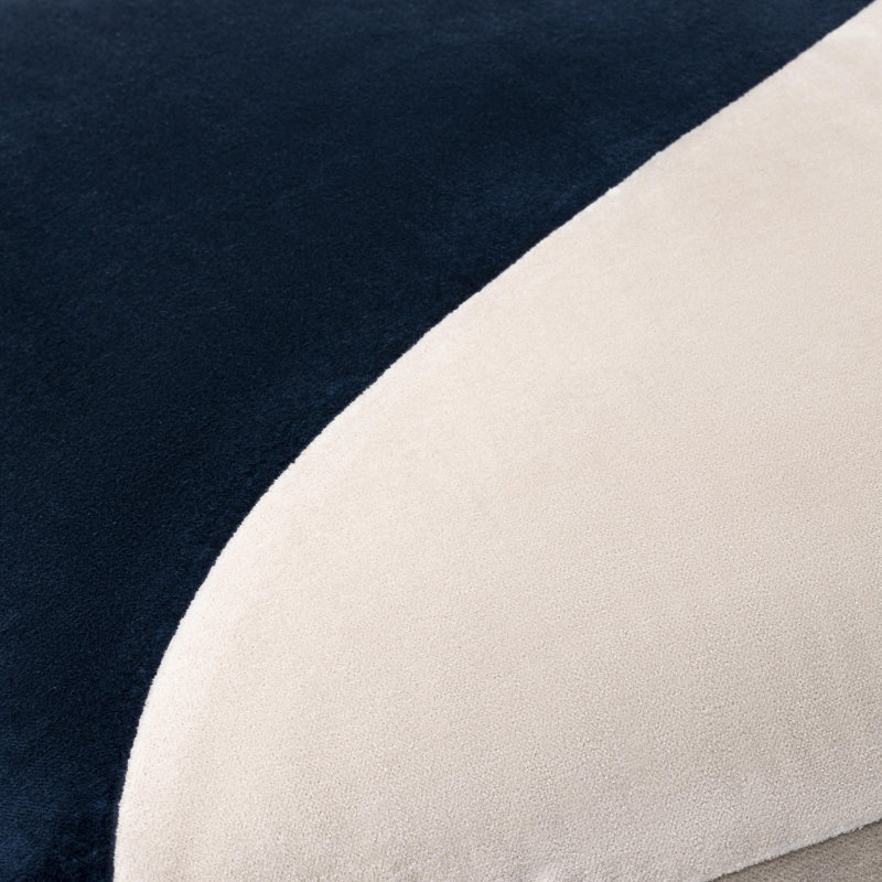 Coussin en coton Denny Edgar, Duvet, Bleu foncé, H 22 po x l 22 po