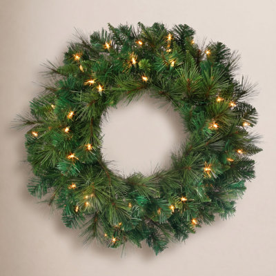 Surrey Faux Lighted Pine Wreath
