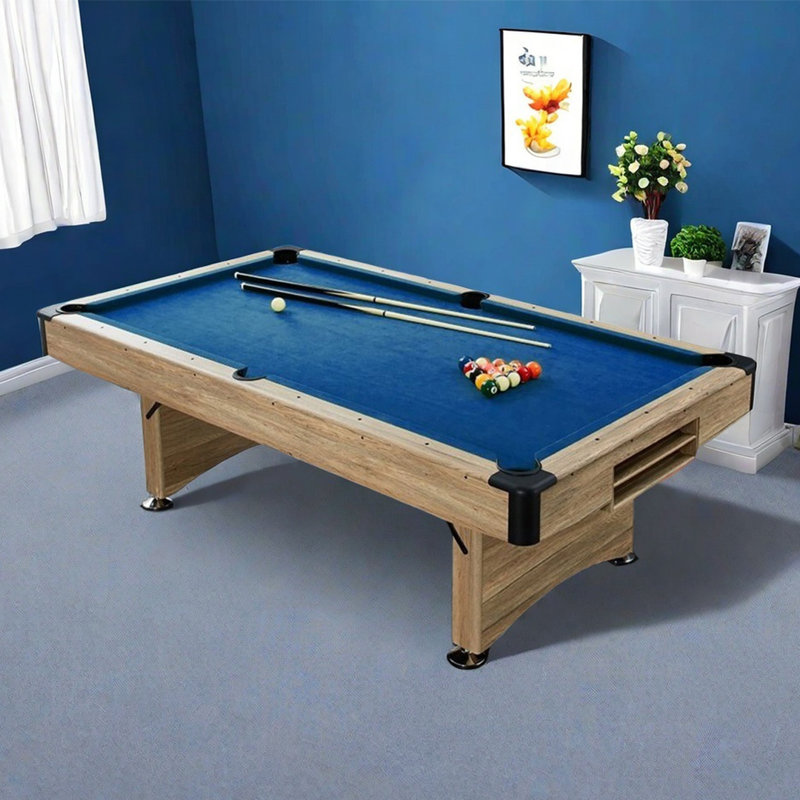 IQOWEL 8' Multi Game Pool Table, 31.5" H x 54" W x 96" D, Wood, Blue