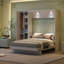 Lit escamotable double pleine grandeur avec tablettes, garde-robe et lumières DEL, blanc