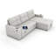 Canapé-lit convertible en tissu, canapé-lit modulaire escamotable avec charge USB et porte-gobelets, canapé-lit en forme de L avec rangement pour le salon (beige)-129047446