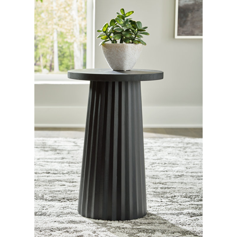 Ditta Solid Wood End Table, Black