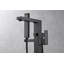 Robinet de baignoire romaine à fixation sur plancher à poignée simple avec douche à main Rift Collection - Noir mat-92021219