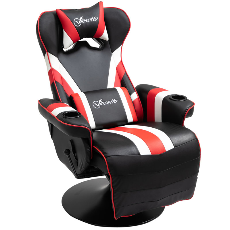 Fauteuil de jeu, fauteuil inclinable d'ordinateur de style course avec support lombaire, repose-pieds