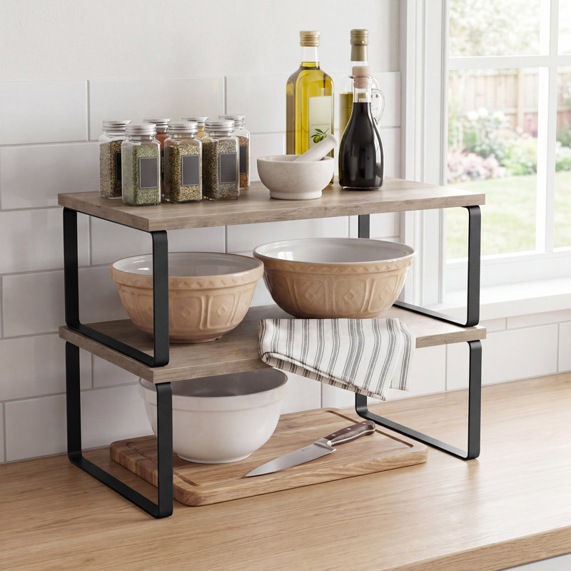 Étagère de rangement pour armoire, Blanc nuage / beige naturel, L 15,6 po