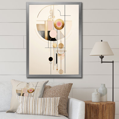 Circular Boho Chic Geometrics In Retro Pink I sur impression sur toile