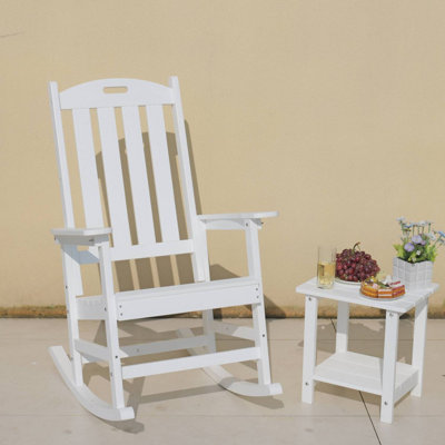 Outdoor Rocking Lounge Chair with FootrestConstructed from Durable