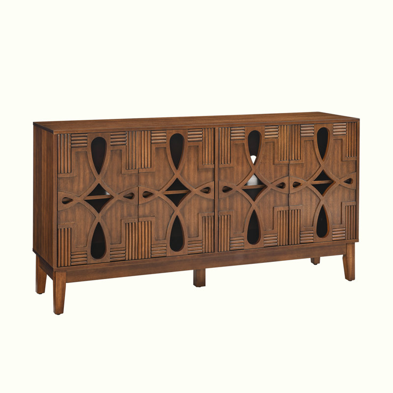 Console en L 60,5 po avec 4 portes et tablettes réglables