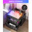 50cm W Bedside Table with 3D Mirror Abyss and Sensor RGB Lighting, 2-Drawer Bedside Table with Hidden Storage And Lockable-1744984567