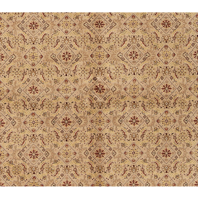 Tapis beige / jaune / rouge / brun noué à la main de haute qualité