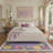 Verdant Floral Machine Washable Purple / Yellow / Green / Beige Indoor Area Rug with Non-Slip Backing-1797534214-1797534270
