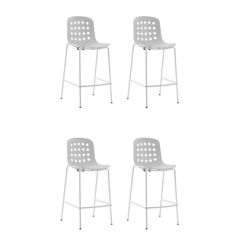 Holi Perforated Counter Stool, White