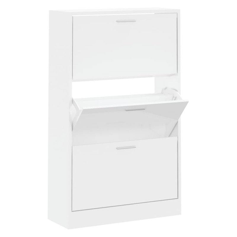 9 Pair Flip Down Shoe Storage, Off White