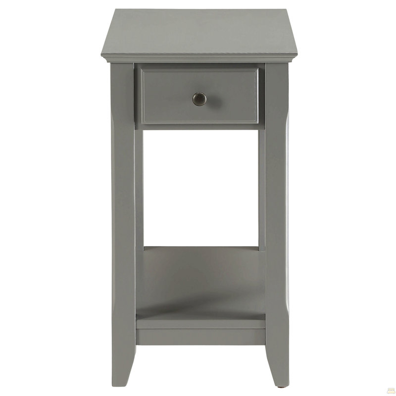 Table d'appoint grise avec tablette inférieure, Gris