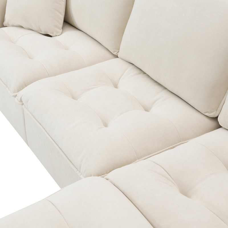 Canapé moderne 6006A-PAQUET, Suède beige