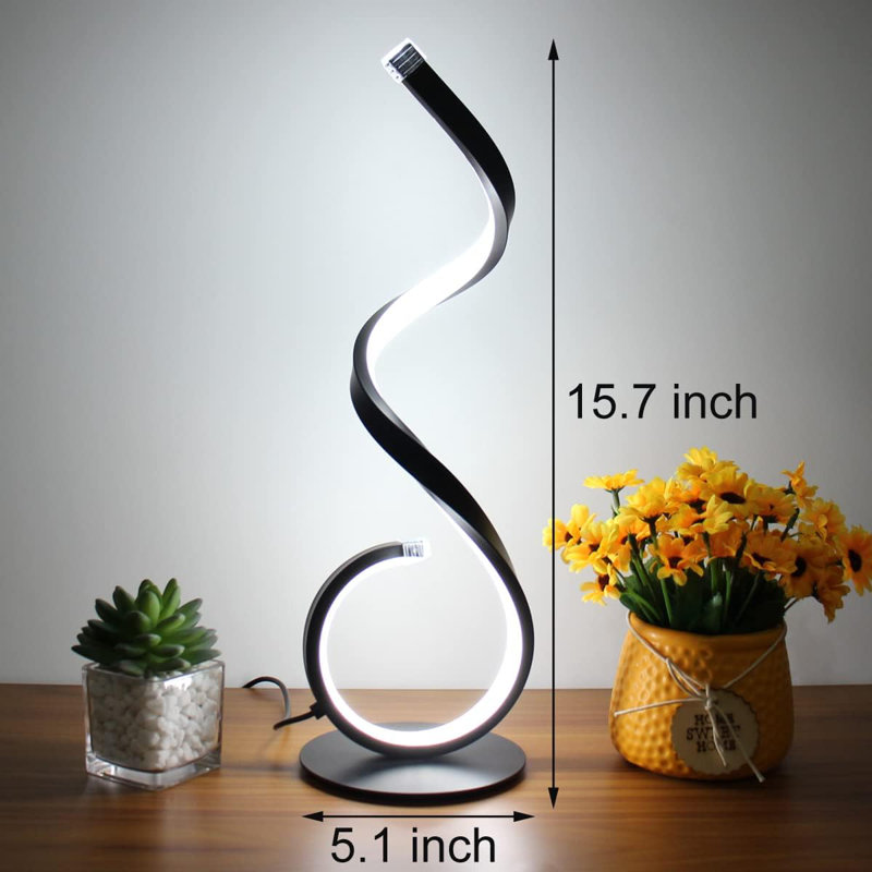 Modern Spiral LED Table Lamp With Stepless Dimmable 3 Color Modes, 10W Eye-Caring Desk Light For Bedroom, Living Room, And Office